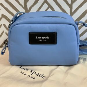 Kate Spade Small Puffed Smooth Leather Crossbody Bag Astral Blue